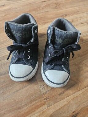 Kids Converse High-Top Canvas Sneakers - Black Size 9